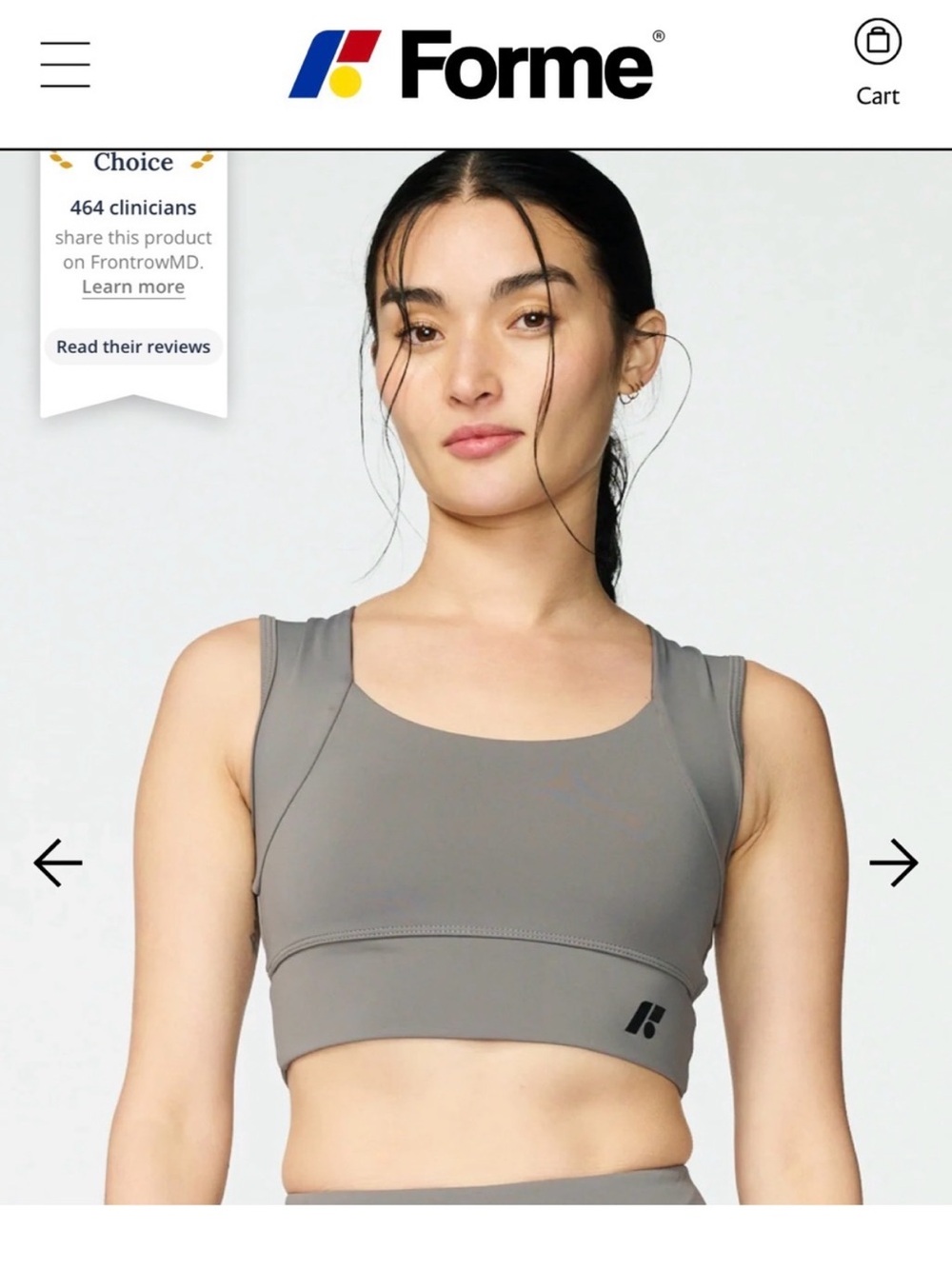 Forme Power Bra in Gray size L